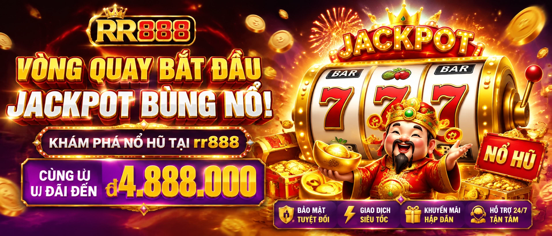 Biểu tượng Nổ Hũ RR888 với phong cách game sôi động