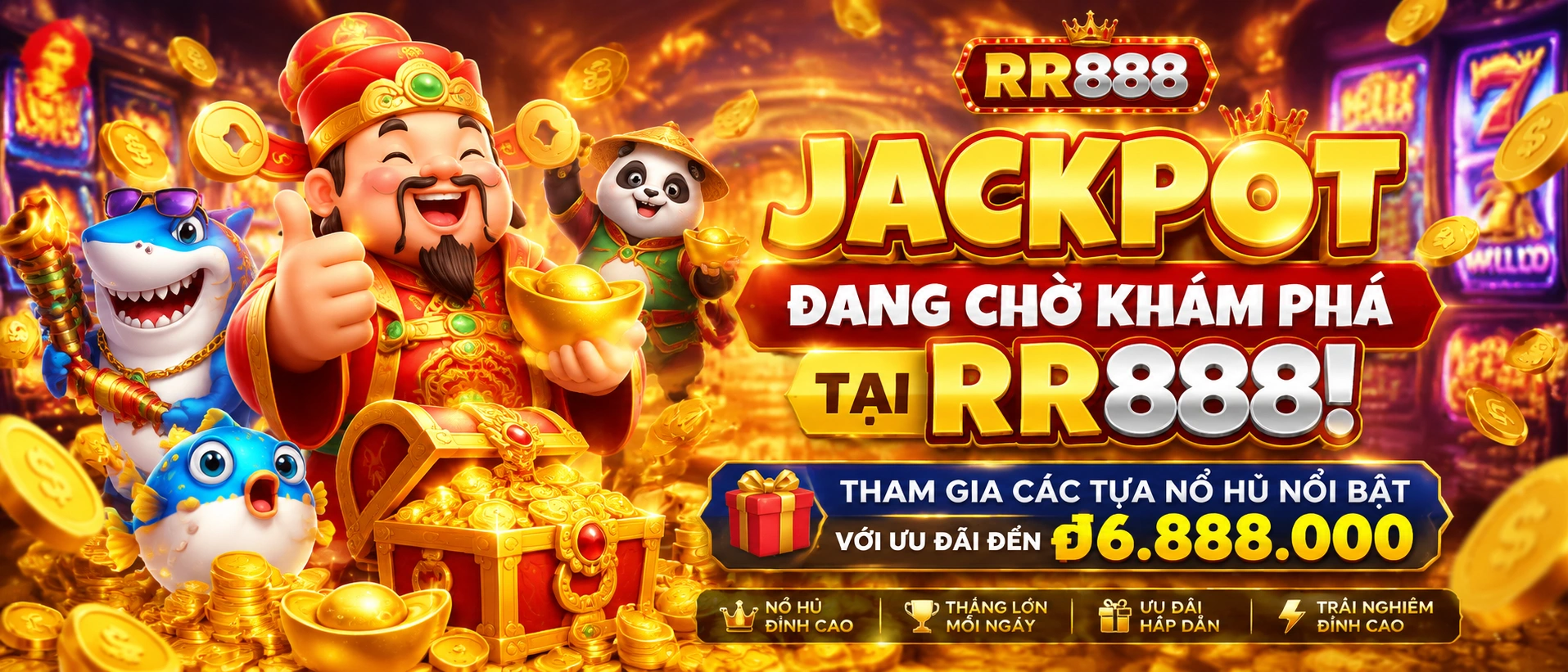 Màn hình Nổ Hũ RR888 hiển thị giao diện tối ưu cho di động